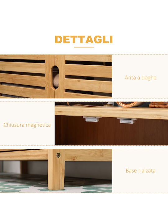 Kleankin Επιδαπέδια Ραφιέρα Μπάνιου Ξύλινη 60x30x120cm