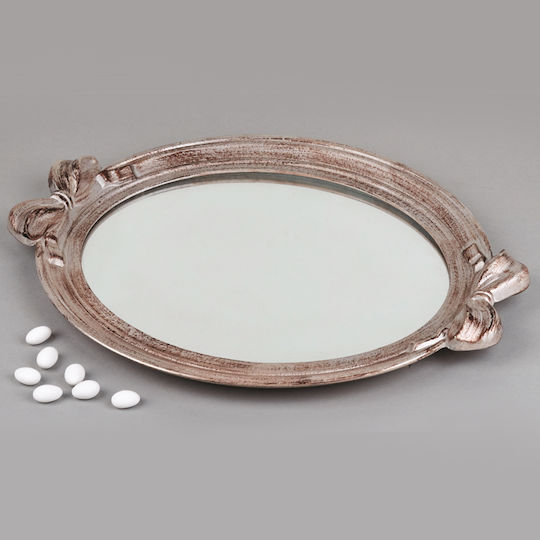 Novaker Wedding Tray made of Wood with Mirror Brown 1pcs