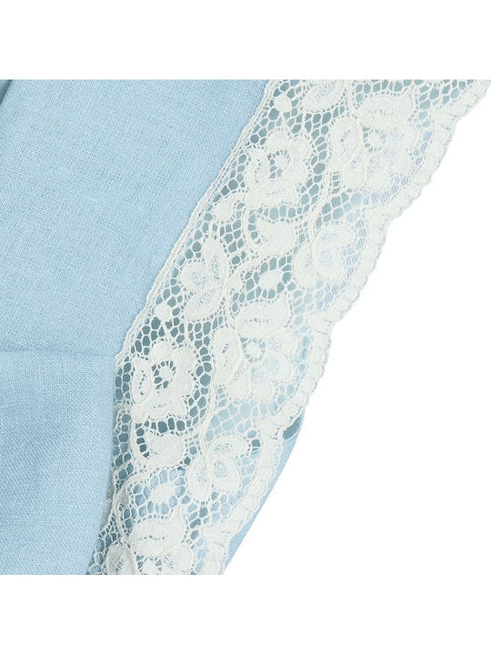 Children's Dress Sleeveless Linen Floral Sky Blue