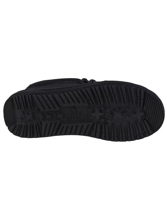 Hey Dude Boys Fabric Moccasins with Laces Black