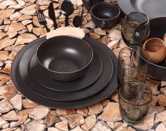 Cryspo Trio Nero Matt Σαλατιέρα από Πορσελάνη Μαύρη 23x23cm