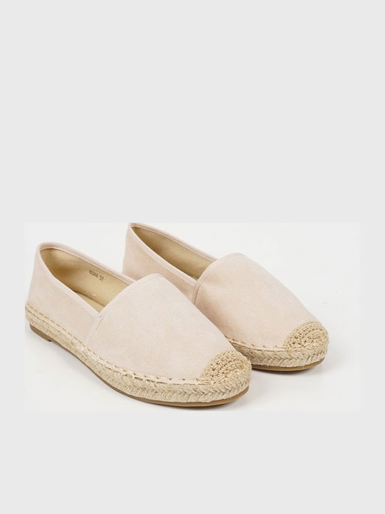 Suede Γυναικείες Εσπαντρίγιες σε Μπεζ Χρώμα