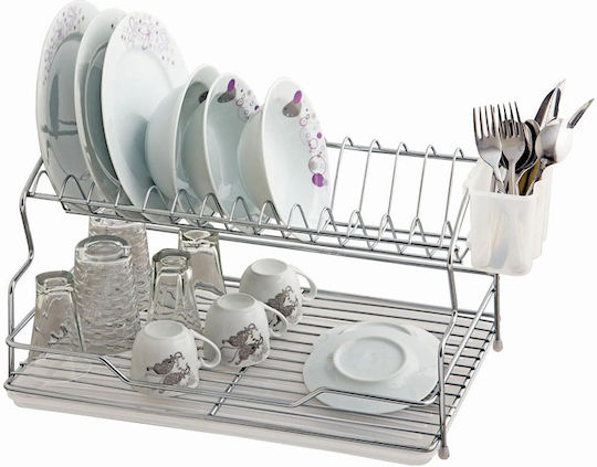 Perilla Metallic Silver Sink Strainer 40x27x20cm