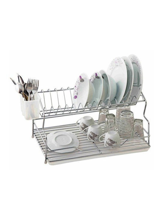 Perilla Geschirrabtropfer & Abtropfgitter Metallisch Silber 40x27x20cm