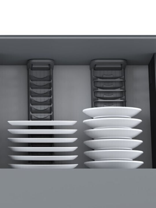 Emuca Plastic Cabinet Dish Rack in Gray Color 47x12cm