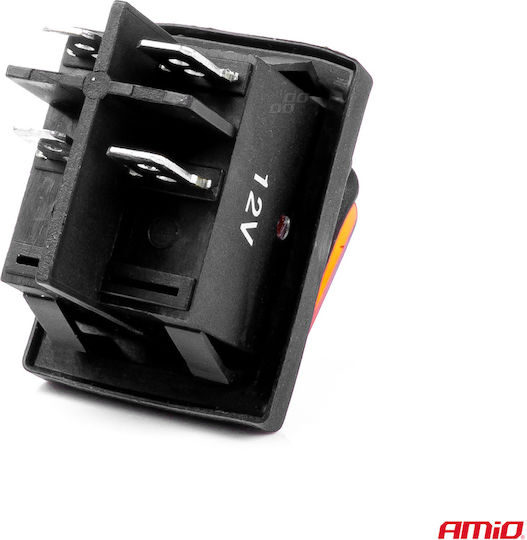 AMiO Διακόπτης On/Off Αυτοκινήτου 12V-24V Universal Κίτρινο