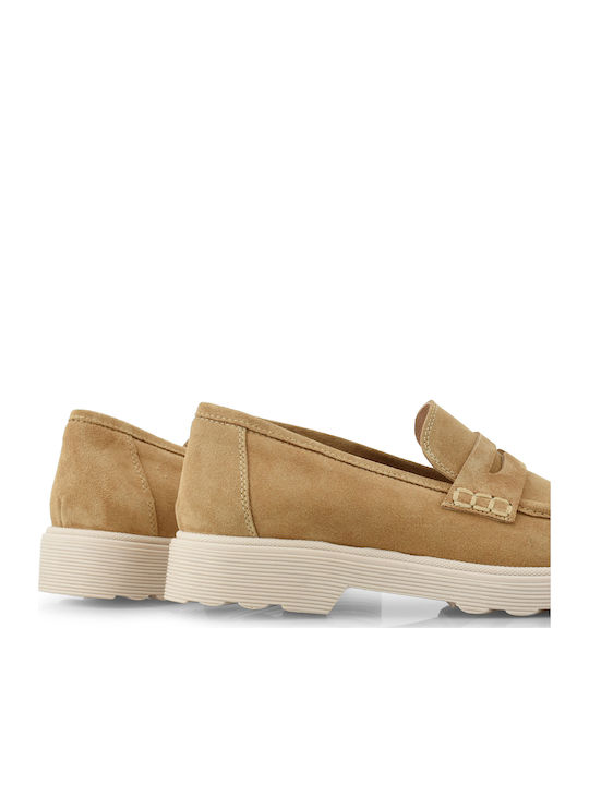 Δερμάτινα Γυναικεία Loafers σε Καφέ Χρώμα