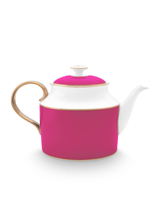 PiP Studio Chique Teekanne Porzellan Gold-Pink 1800ml