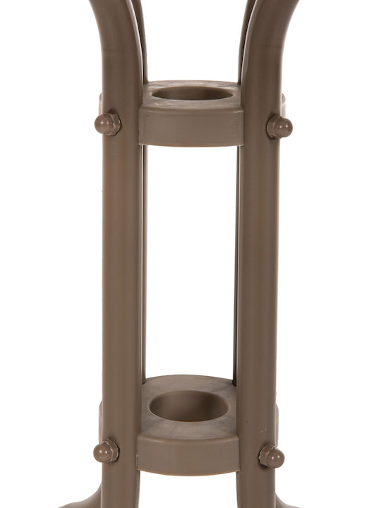 Figo Outdoor Dinner Table with Glass Surface and Metal Frame Champagne 60x60x70cm