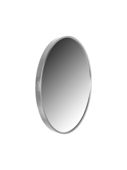 HomeMarkt Oglindă de Perete cu Argintiu Ramă din Metalic Diametru 50cm 1buc