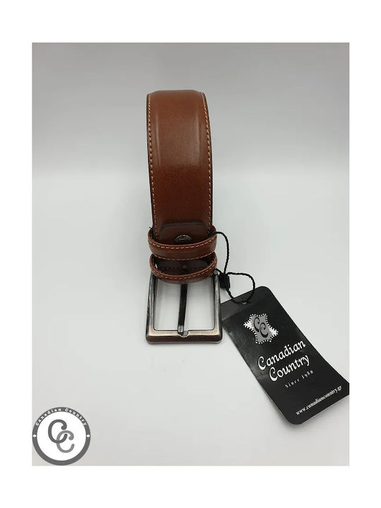 Canadian Country Men's Leather Belt Tabac Brown