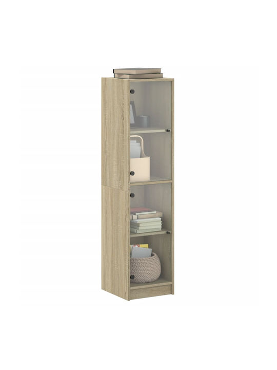 Living Room Display Cabinet Made of Particle Board with Windowed Oak 35x37x142cm