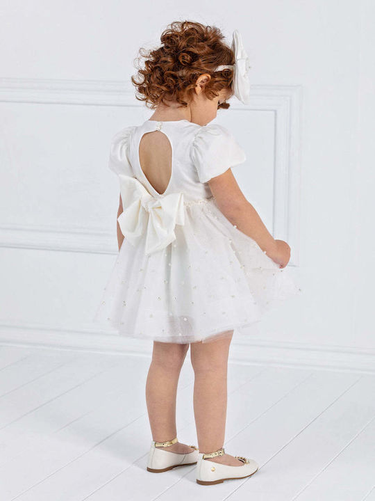 Designer's Cat White Baptism Dress made of Tulle