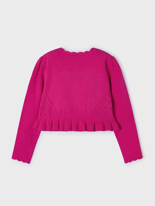 Kinderstrickjacke Baumwolle fuchsia