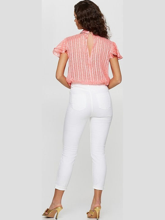 High Waist Women's Jean Trousers in Skinny Fit White