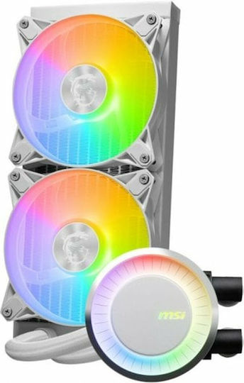MSI MAG CoreLiquid E240 Υδρόψυξη AIO CPU με 2 Ανεμιστήρες 120mm και ARGB Φωτισμό Λευκή