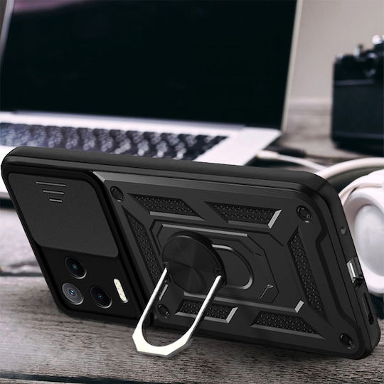 Infinix Back Cover Μεταλλικό Μαύρο (Infinix Note 12 2023, CamShield Slide)