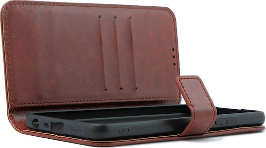 Crazy Horse Brieftasche Synthetisches Leder / Kunststoff / Silikon Braun (Oppo A58 4G)