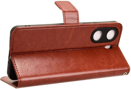 Crazy Horse Wallet Synthetic Leather / Plastic / Silicone Brown (Redmi 13C 4G / Poco C65 4G)