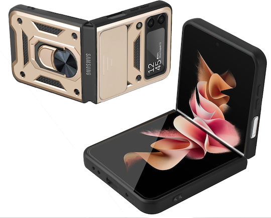 Erbord Задна корица Пластмаса / Силикон / Метал Златист (Galaxy Z Flip3 5G)