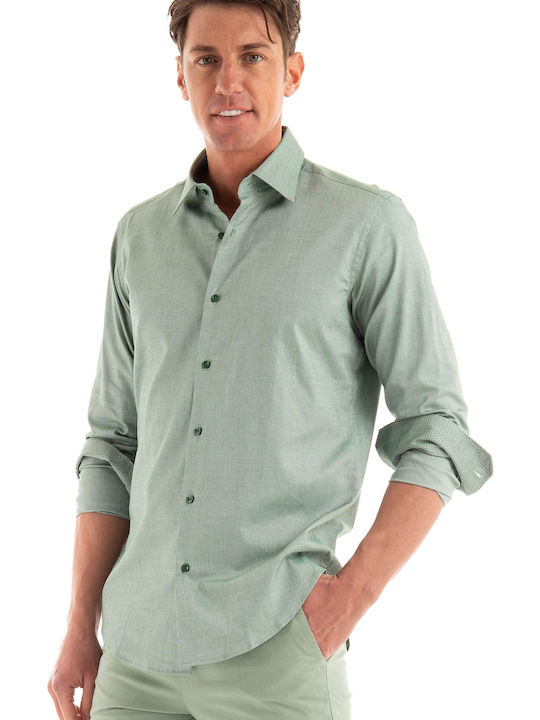 Kent Μακρυμάνικo Πουκάμισο σε Κανονική Γραμμή Light Green