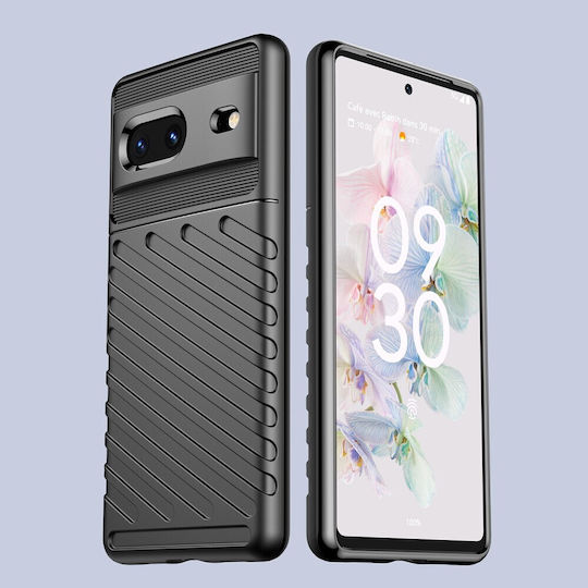 Thunder Задна корица Силикон Черен (Google Pixel 7)