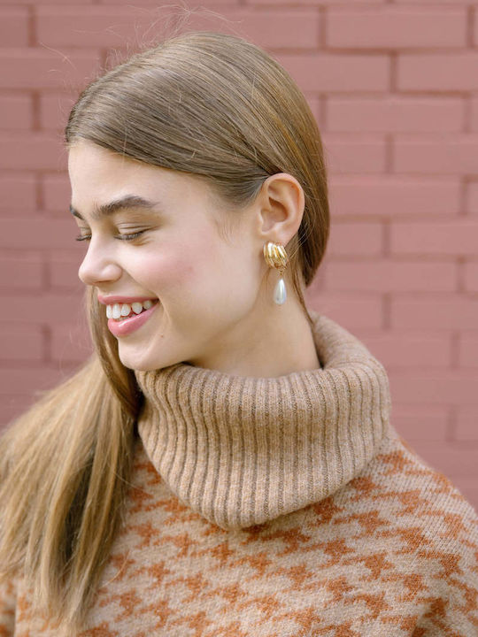 Achilleas Accessories Обици Позлатен с Перли