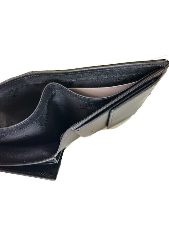 Leather Men's Wallet Coins with RFID Black