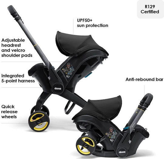 Doona isofix ベビーカー Black Amazon | doona ISOFIX・シートベルト固定両対応 インファントカー