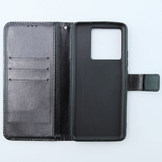Crazy Horse Wallet Piele artificială / Plastic / Silicon Negru (Xiaomi 13T / 13T Pro)