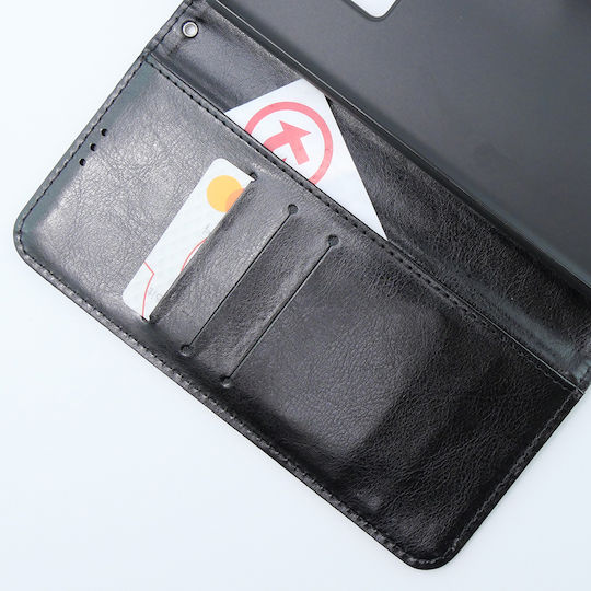 Crazy Horse Wallet Piele artificială / Plastic / Silicon Negru (Xiaomi 13T / 13T Pro)