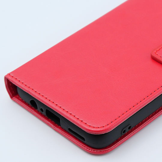 Crazy Horse Wallet Piele artificială / Plastic / Silicon Roșu (Motorola Moto G54 5G)