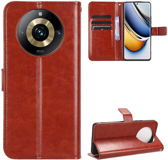 Crazy Horse Brieftasche Synthetisches Leder / Kunststoff / Silikon Braun (Realme 11 Pro / 11 Pro+)