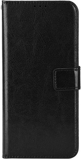 Crazy Horse Brieftasche Synthetisches Leder / Kunststoff / Silikon Schwarz (Realme C33)