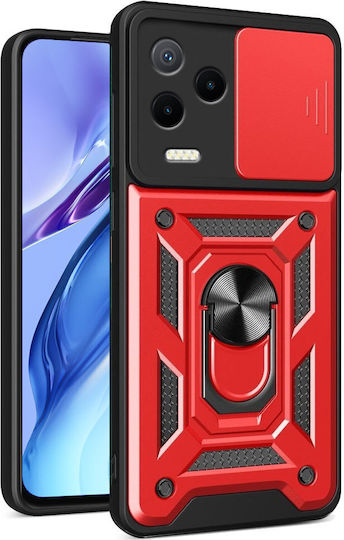 Infinix Задна корица Пластмаса / Силикон / Метал Червен (Infinix Note 12 2023, CamShield Slide)