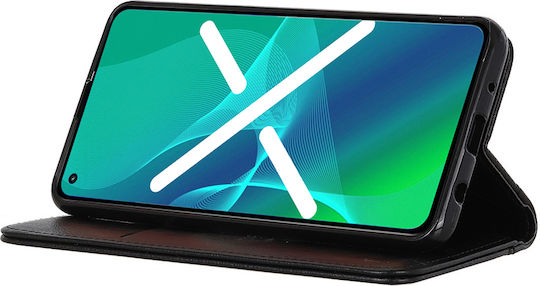 Honor Wallet Litchi Leather Δερμάτινο / Σιλικόνης Μαύρο (Honor Magic 5 Lite 5G)