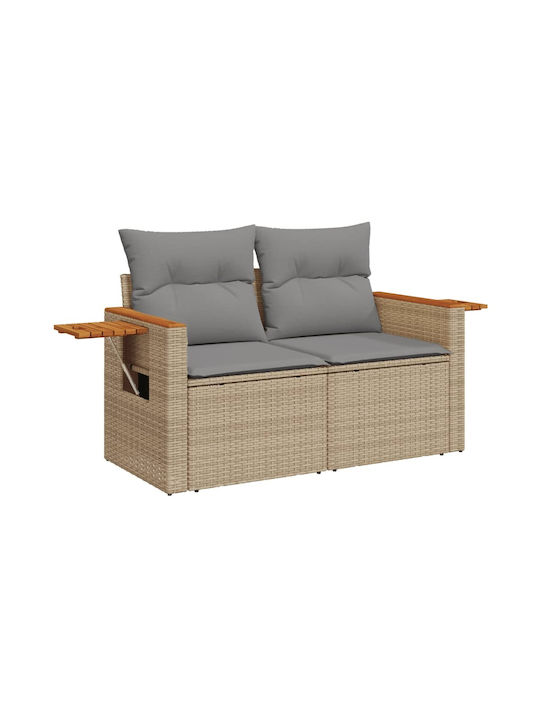 Canapea cu două locuri Exterior Rattan cu Perne 124x55cm