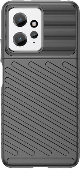 Thunder Umschlag Rückseite Silikon Schwarz (Redmi Note 12 4G)
