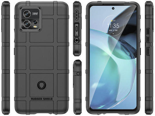 Erbord Umschlag Rückseite Silikon Schwarz (Moto G72)