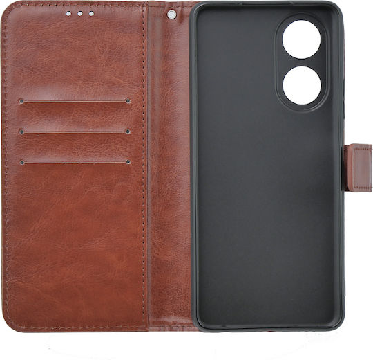 Crazy Horse Brieftasche Synthetisches Leder / Kunststoff / Silikon Braun (Oppo A38 4G)