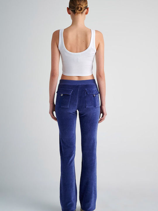 SugarFree Damen-Sweatpants Ausgestellt Lila Samt