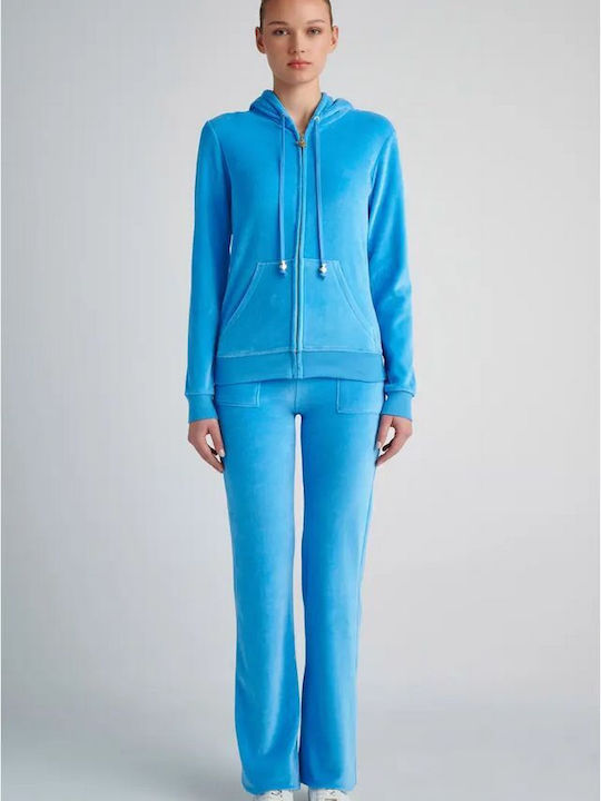 New Easy Jogginghose Samt Hellblau