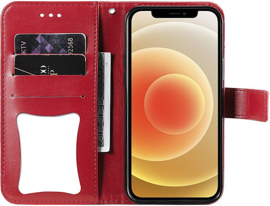 Erbord Book Synthetic Leather / Plastic / Silicone Red (Oppo A94)