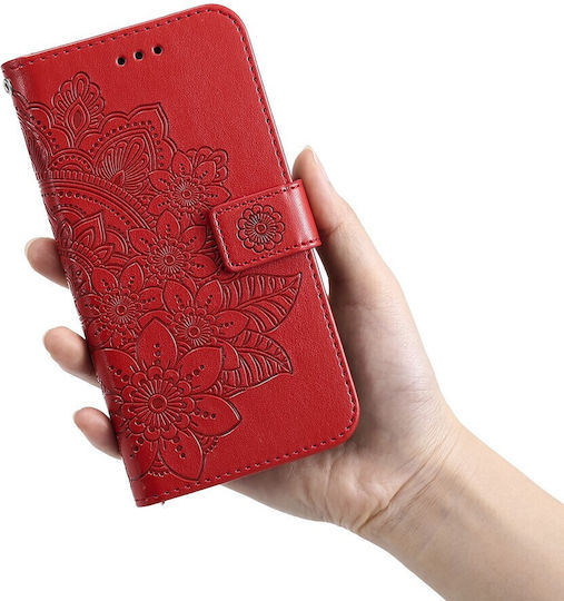 Erbord Book Synthetic Leather / Plastic / Silicone Red (Oppo A94)