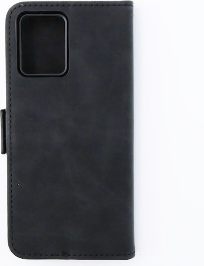 Motorola Книга Изкуствена кожа / Пластмаса / Силикон Черен (Motorola Moto G54 5G)