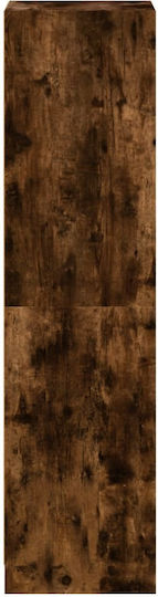 Living Room Display Cabinet Made of Particle Board with Smoked Glass Oak 35x37x142cm