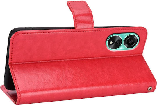 Crazy Horse Wallet Δερματίνης / Πλαστικό / Σιλικόνης Κόκκινο (Oppo A98)
