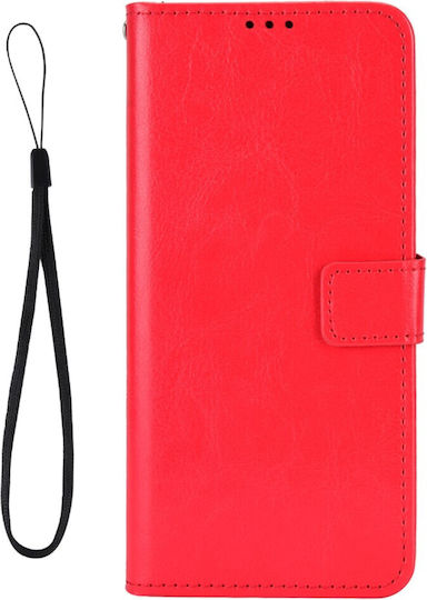 Crazy Horse Brieftasche Synthetisches Leder / Kunststoff / Silikon Rot (Infinix Hot 20i)
