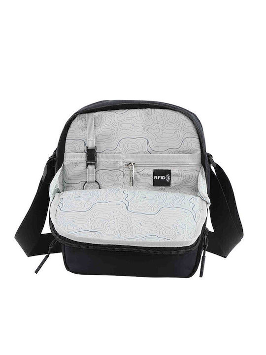 Herren Schulter / Crossbody Tasche Schwarz