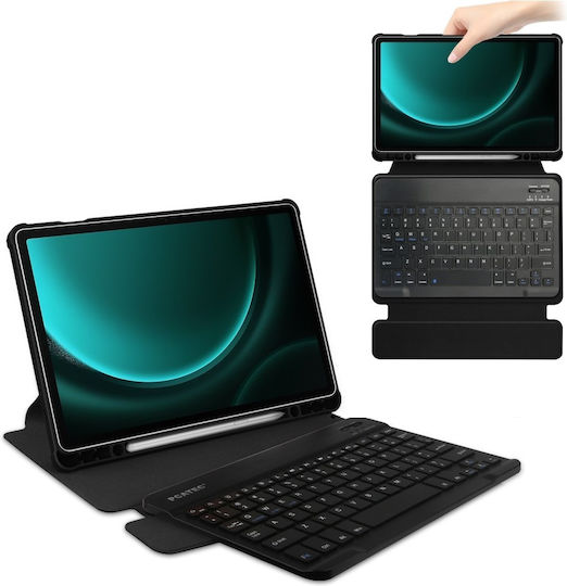 Flip Cover cu Tastatură în Engleză SUA Neagră (Samsung Galaxy Tab S9 FE+ Plus)